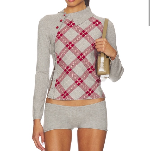 Tartan Asymmetric Top in Red & Grey ISA BOULDER SET - Picture 1 of 1